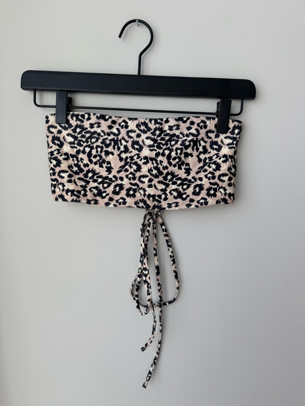 O'Neill Margaux Lace-up Bandeau Top(M) & Tie Side Hi-waist Bottoms(S) in Leopard - Picture 2 of 6